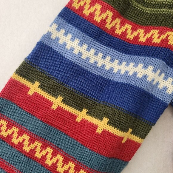 VTG Koret Denim Navajo Button-Up Med Southwest Knit Sleeves Boho Aztec Deadstock - Picture 2 of 9